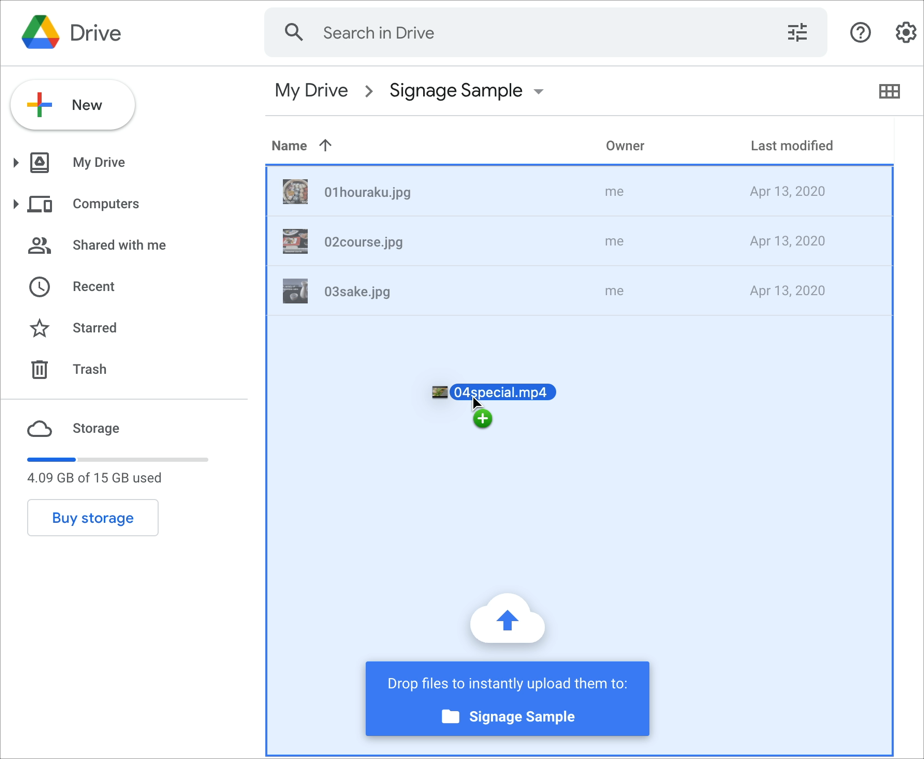 File synchronization from Google Drive  Slideshow - Free digital signage  software for Android